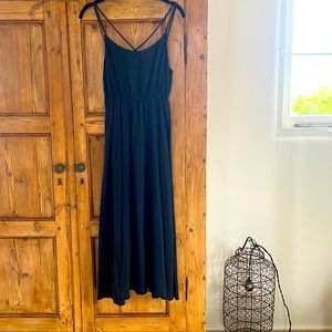 Black Outerknown washable silk maxi dress